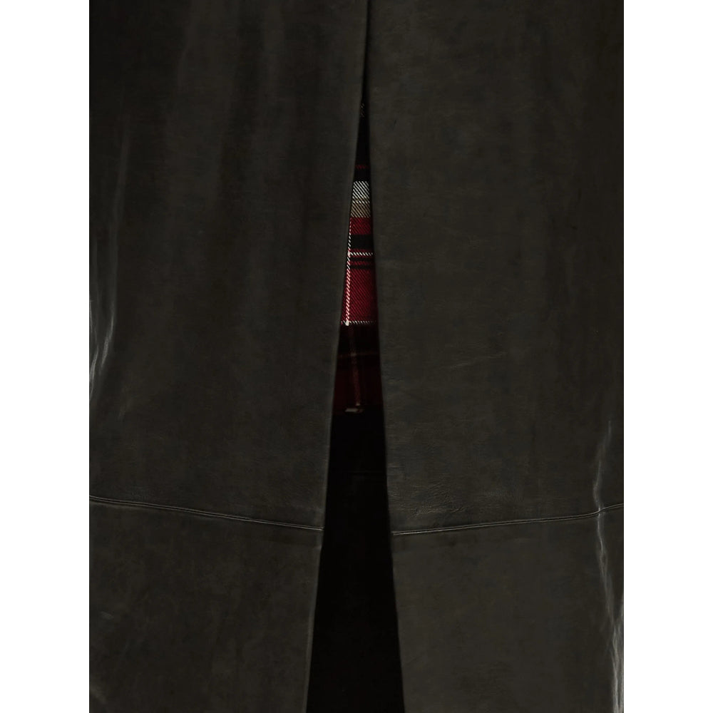Ann Demeulemeester Black Coats - Leather Coats Women ANN DEMEULEMEESTER
