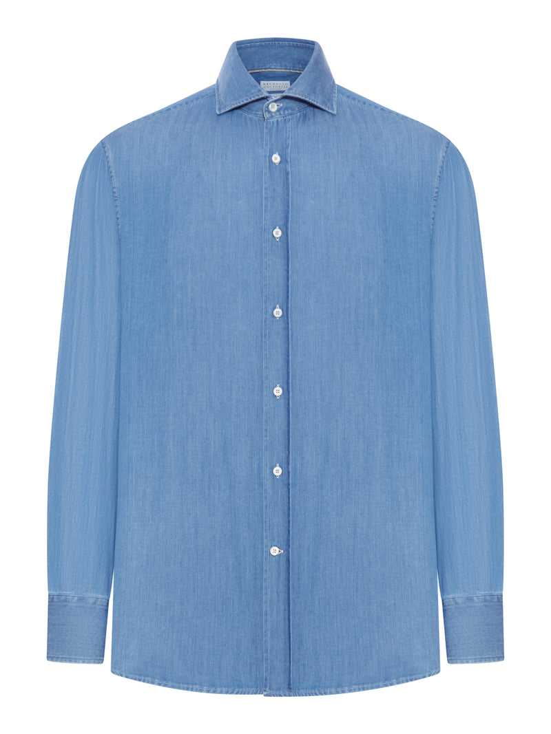 Brunello Cucinelli Men Medium Denim Shirt BRUNELLO CUCINELLI