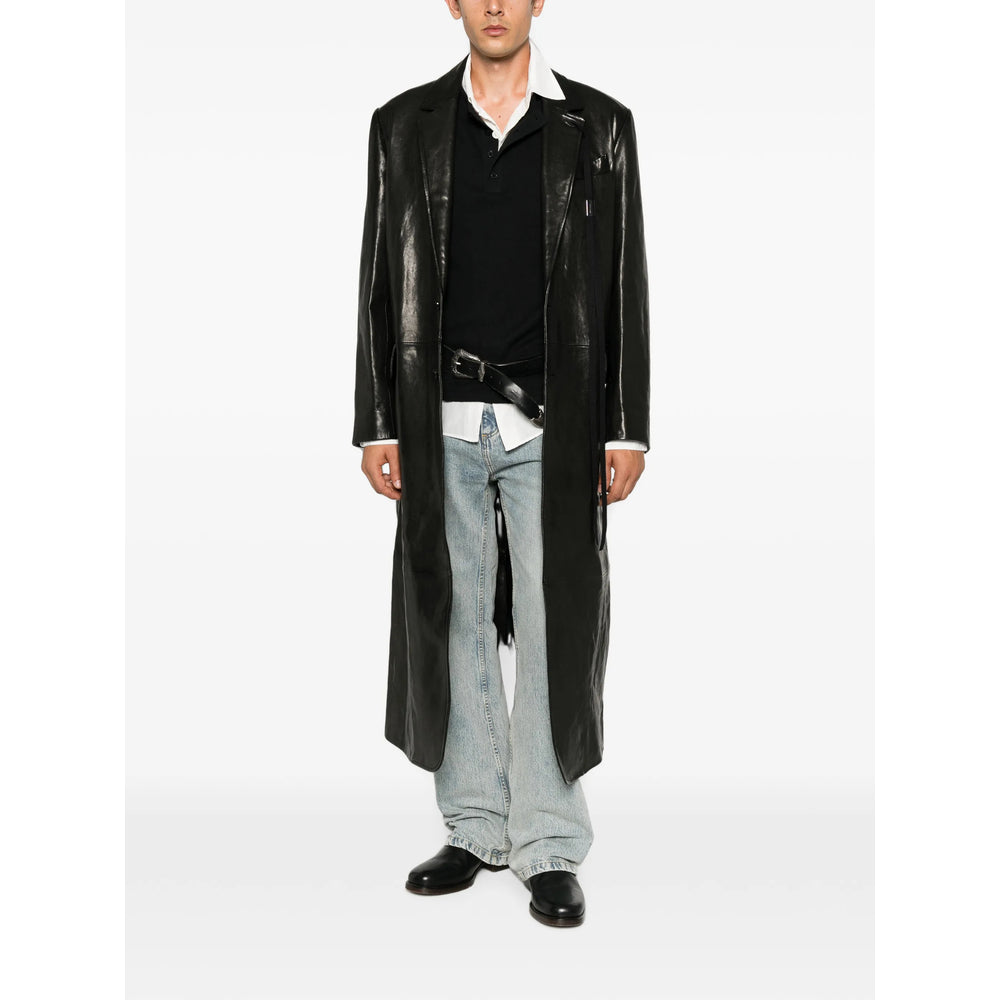 Ann Demeulemeester Black Coats - Single Breasted Coats Men ANN DEMEULEMEESTER