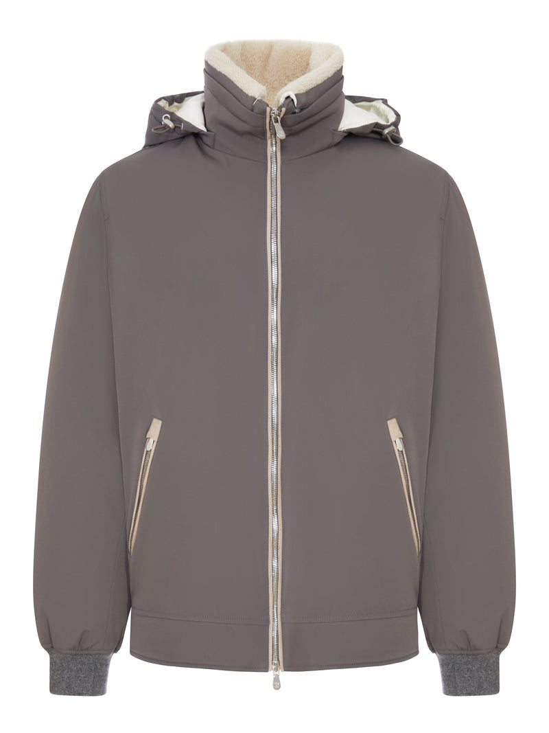 Brunello Cucinelli Men Padded Jacket With Shearling BRUNELLO CUCINELLI