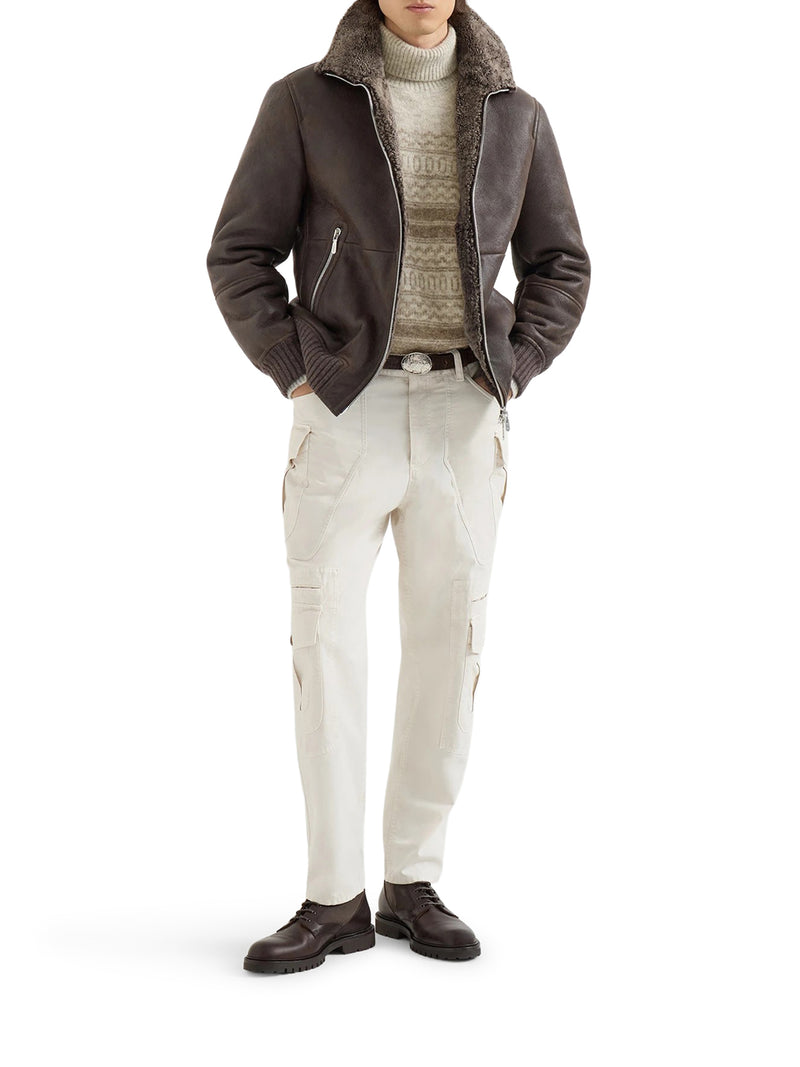 Brunello Cucinelli Men Vintage Shearling Bomber BRUNELLO CUCINELLI