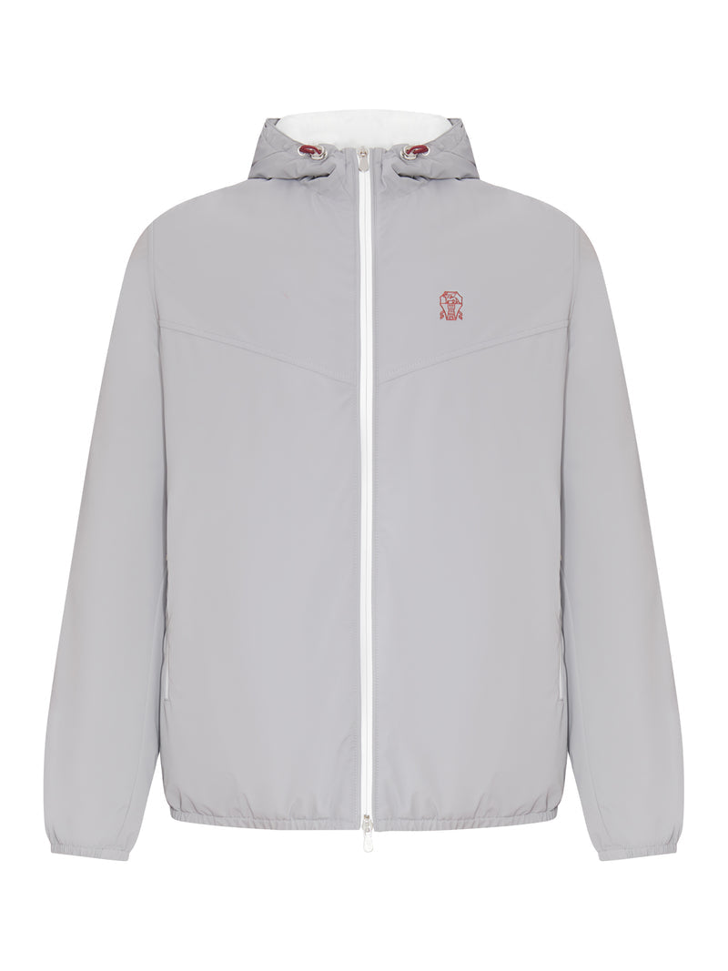 Brunello Cucinelli Men Technical Fabric Jacket With Hood BRUNELLO CUCINELLI