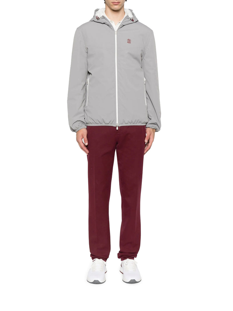 Brunello Cucinelli Men Technical Fabric Jacket With Hood BRUNELLO CUCINELLI