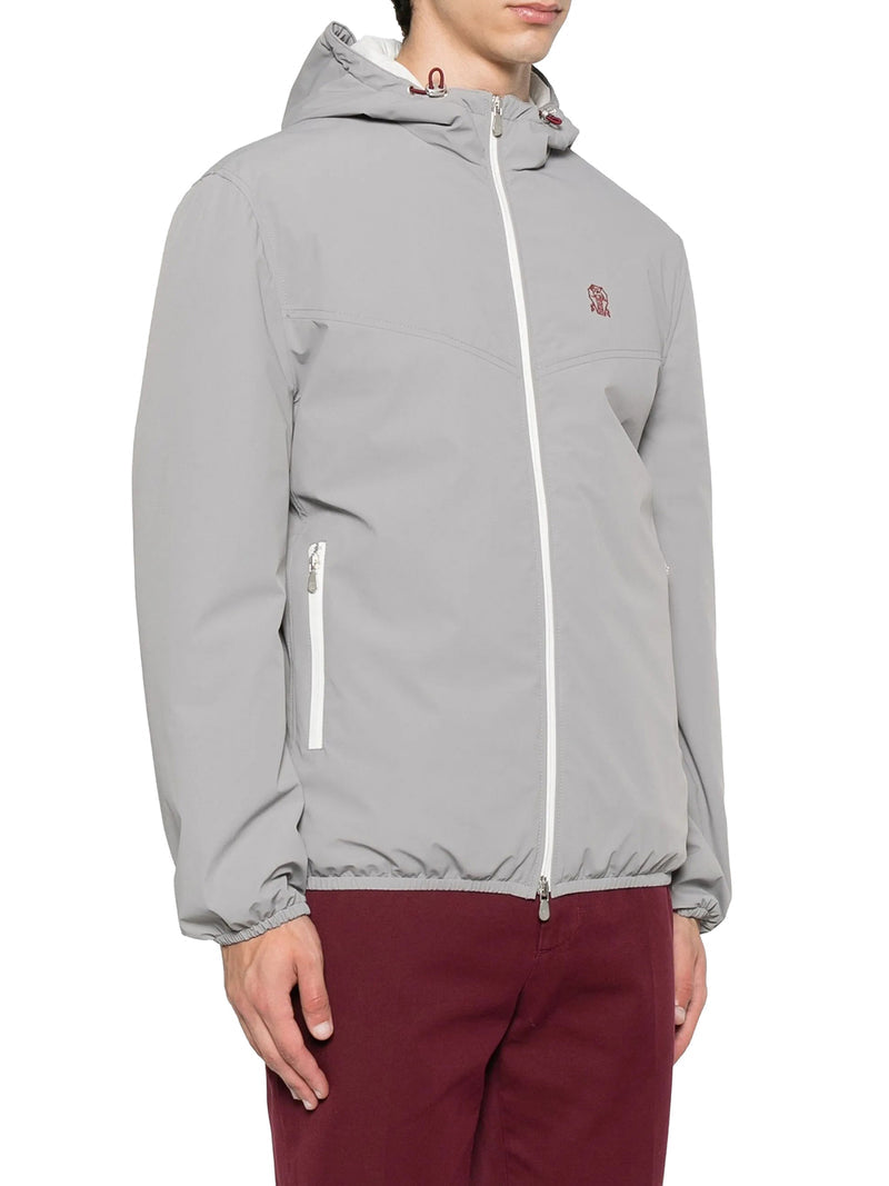 Brunello Cucinelli Men Technical Fabric Jacket With Hood BRUNELLO CUCINELLI