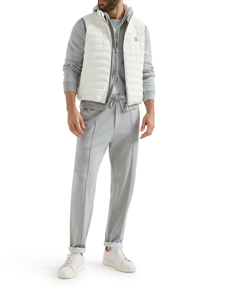 Brunello Cucinelli Men Double Cotton, Cashmere And Silk Sweatshirt Topwear With Zip And Hood BRUNELLO CUCINELLI