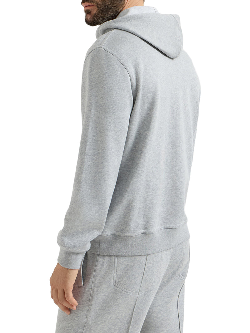 Brunello Cucinelli Men Double Cotton, Cashmere And Silk Sweatshirt Topwear With Zip And Hood BRUNELLO CUCINELLI
