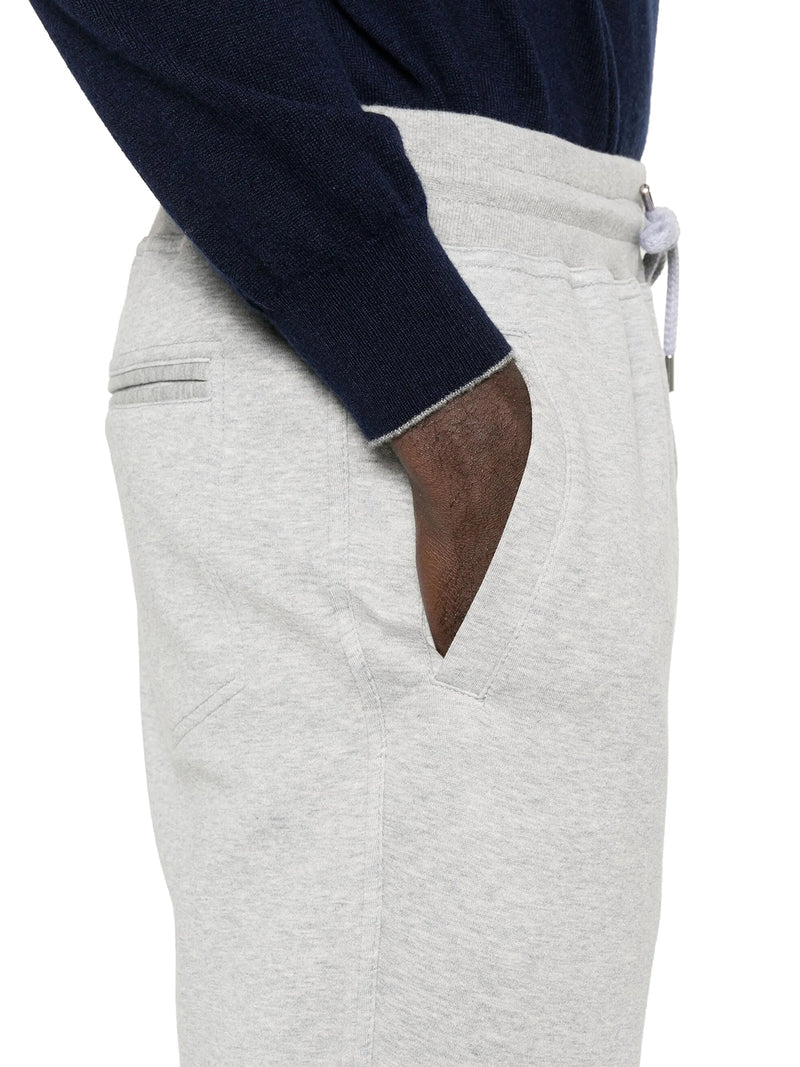 Brunello Cucinelli Men Double-Band Cotton, Cashmere And Silk Sweatpants BRUNELLO CUCINELLI
