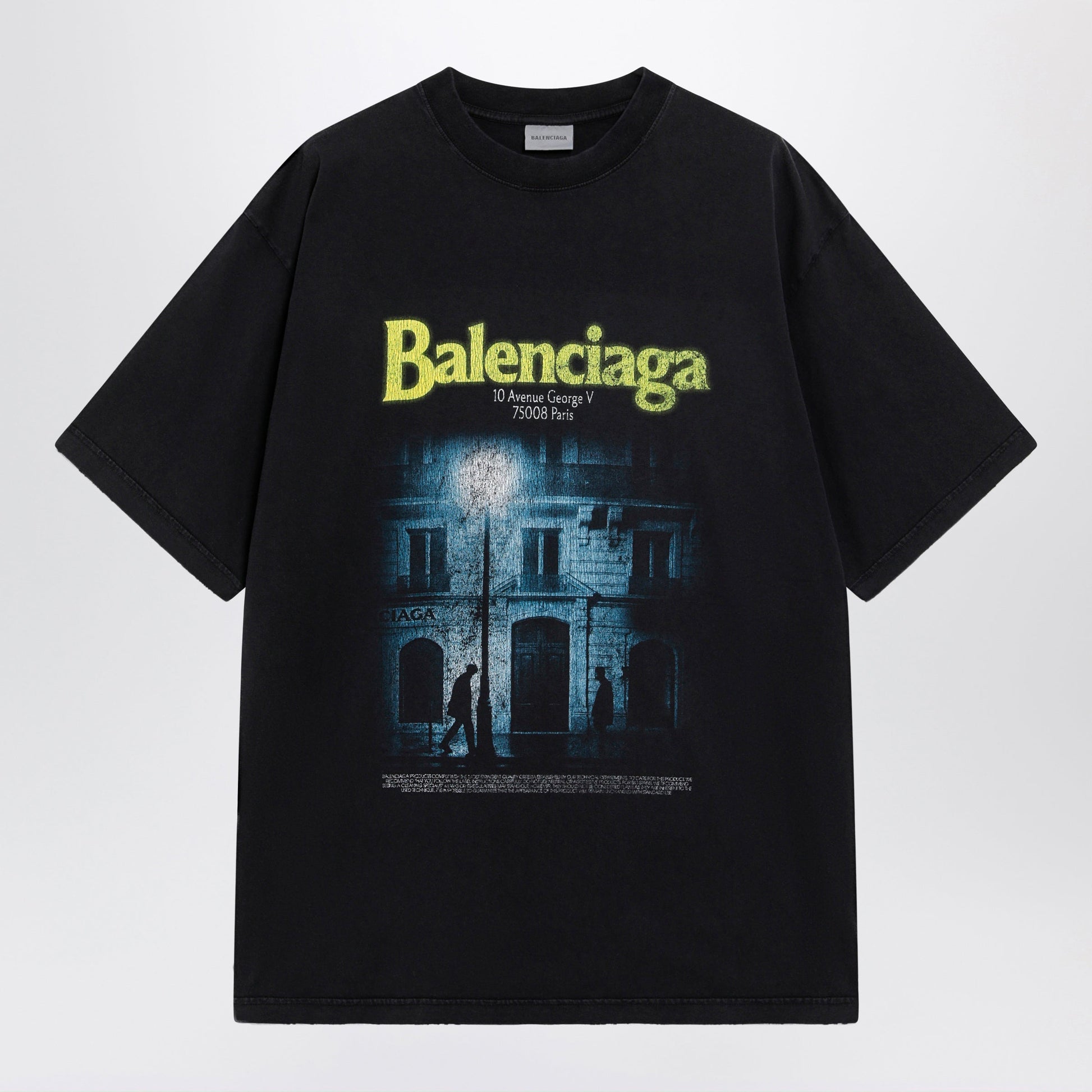 Balenciaga The Address Menâ€S Regular-Fit T-Shirt In Faded Black Cotton Men BALENCIAGA