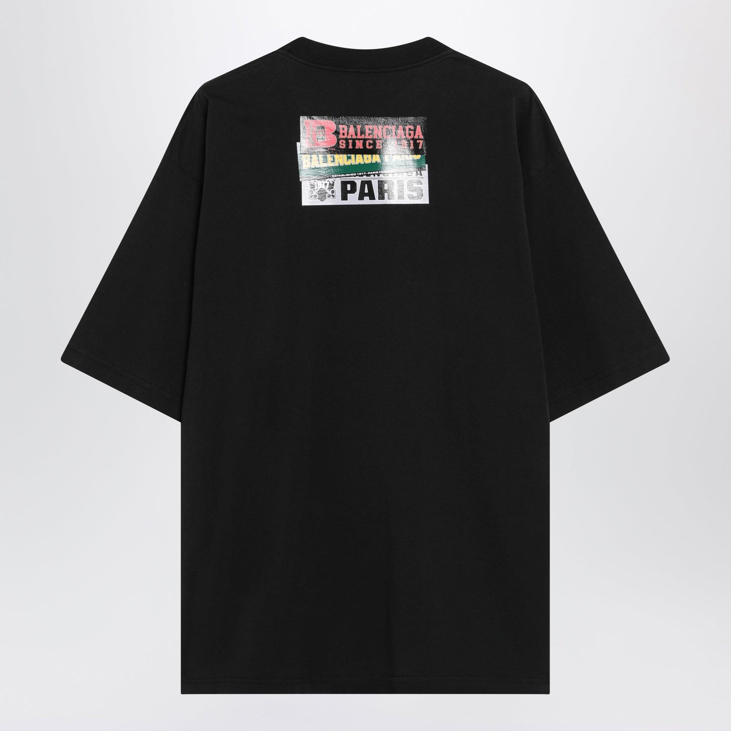 Balenciaga Bumper Stickers Medium-Fit Cotton T-Shirt In Black Men BALENCIAGA