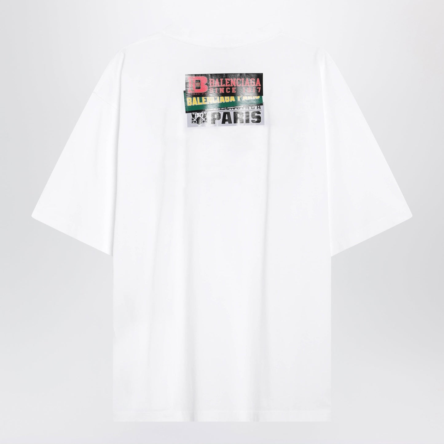 Balenciaga Bumper Stickers Medium-Fit Cotton T-Shirt In White Men BALENCIAGA