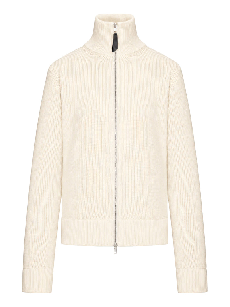 Maison Margiela Women Ribbed Cotton Zip-Up Cardigan MAISON MARGIELA