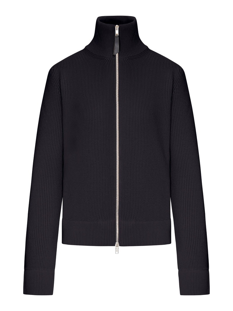 Maison Margiela Women Ribbed Cotton Zip-Up Cardigan MAISON MARGIELA