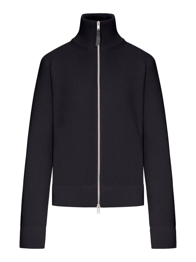 Maison Margiela Women Ribbed Cotton Zip-Up Cardigan MAISON MARGIELA