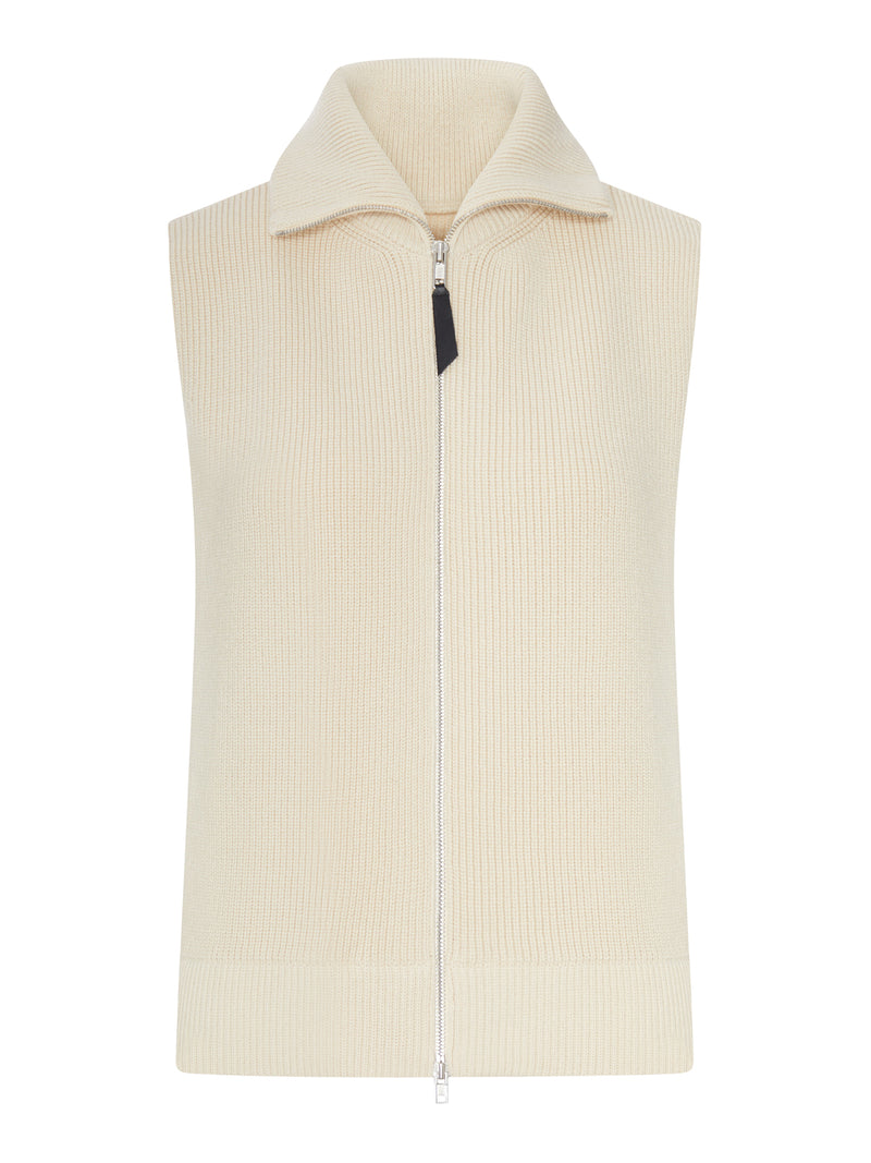Maison Margiela Women Ribbed Knit Zip-Up Vest MAISON MARGIELA
