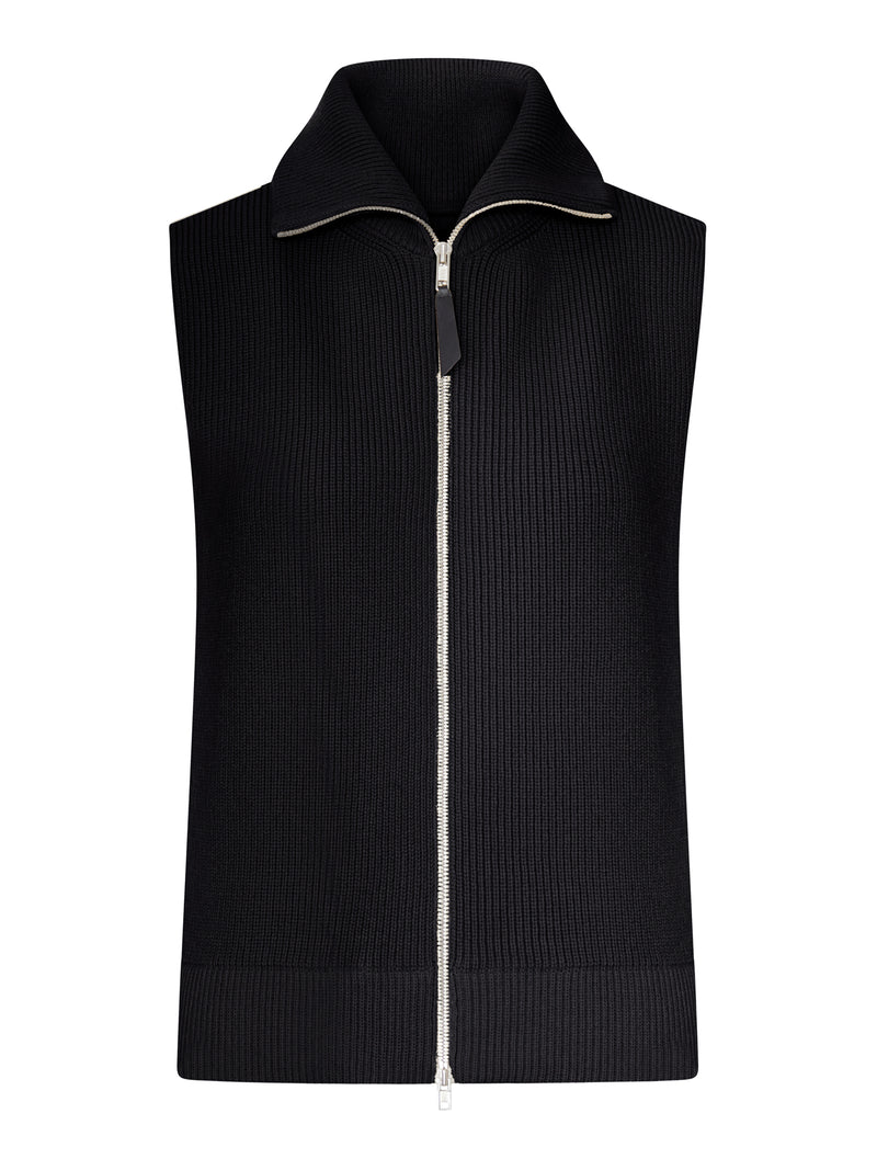 Maison Margiela Women Ribbed Knit Zip-Up Vest MAISON MARGIELA