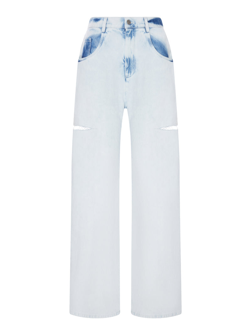 Maison Margiela Women Wide-Leg Jeans With Distressed Details MAISON MARGIELA