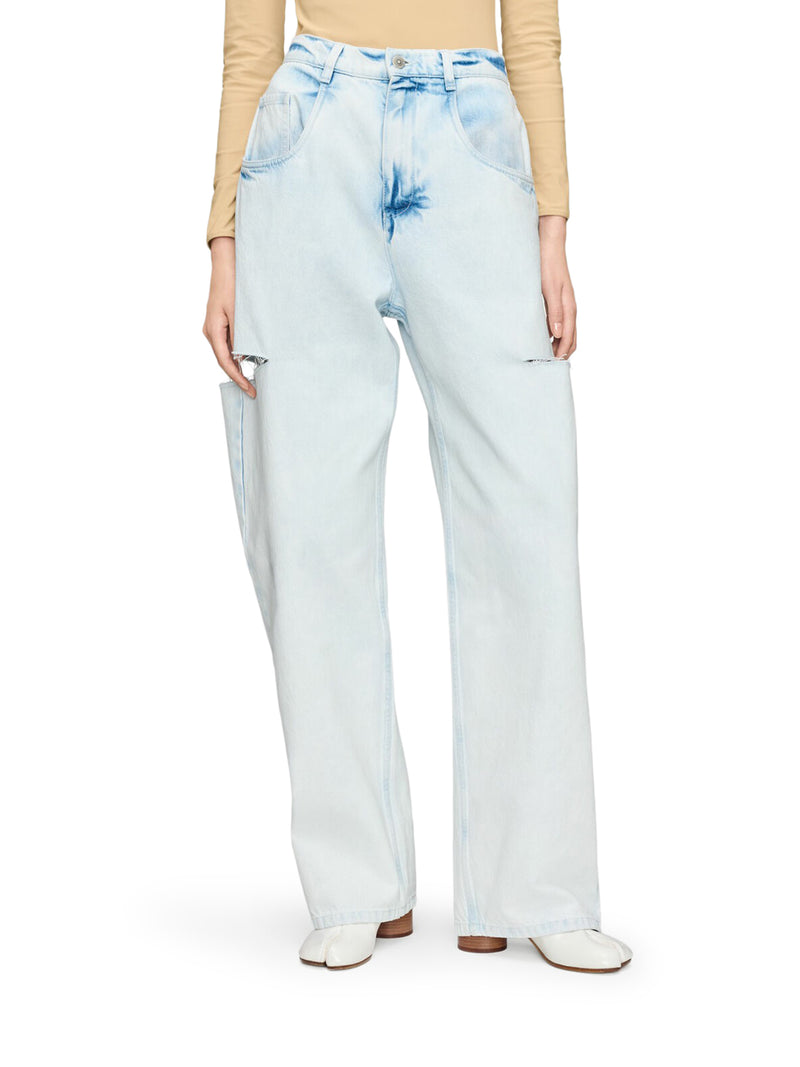 Maison Margiela Women Wide-Leg Jeans With Distressed Details MAISON MARGIELA
