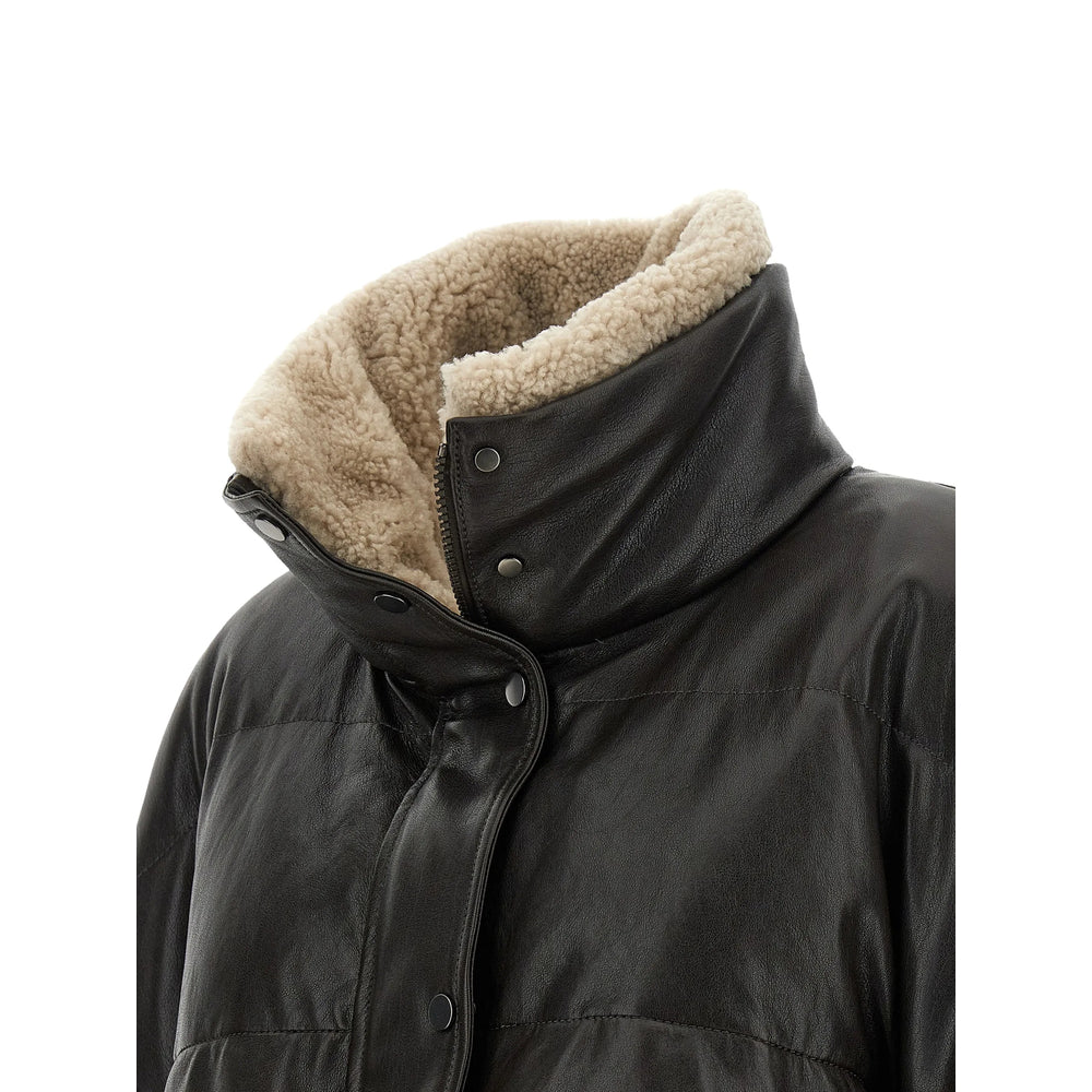 Brunello Cucinelli Brown Jackets - Leather Jackets Women BRUNELLO CUCINELLI