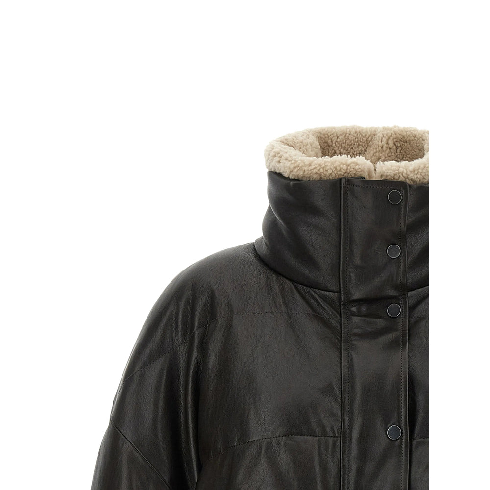 Brunello Cucinelli Brown Jackets - Leather Jackets Women BRUNELLO CUCINELLI