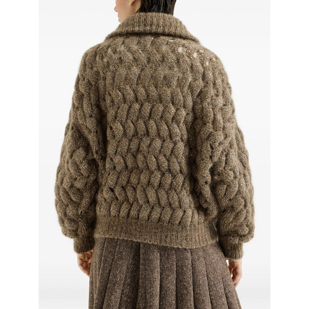 Brunello Cucinelli Brown Knitwear - Cardigans Women BRUNELLO CUCINELLI