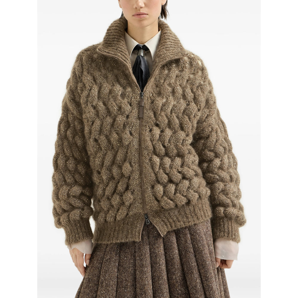 Brunello Cucinelli Brown Knitwear - Cardigans Women BRUNELLO CUCINELLI