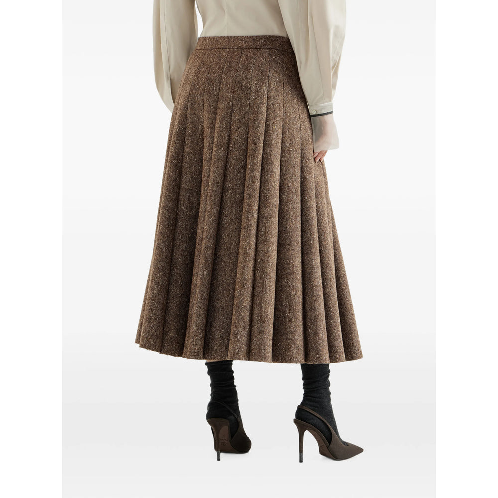 Brunello Cucinelli Brown Skirts - Pleated Skirts Women BRUNELLO CUCINELLI