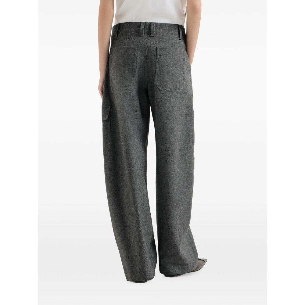 Brunello Cucinelli Grey Trousers - Straight Trousers Women BRUNELLO CUCINELLI