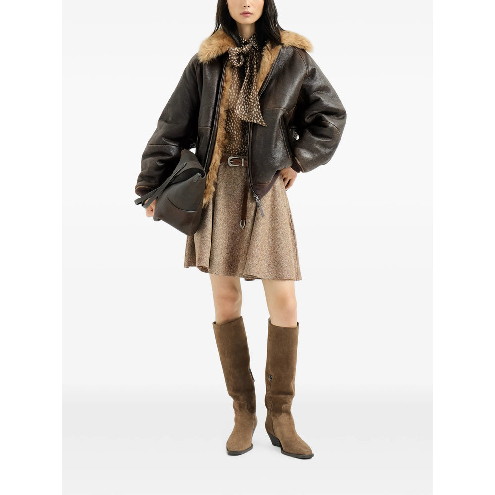 Brunello Cucinelli Brown Jackets - Leather Jackets Women BRUNELLO CUCINELLI