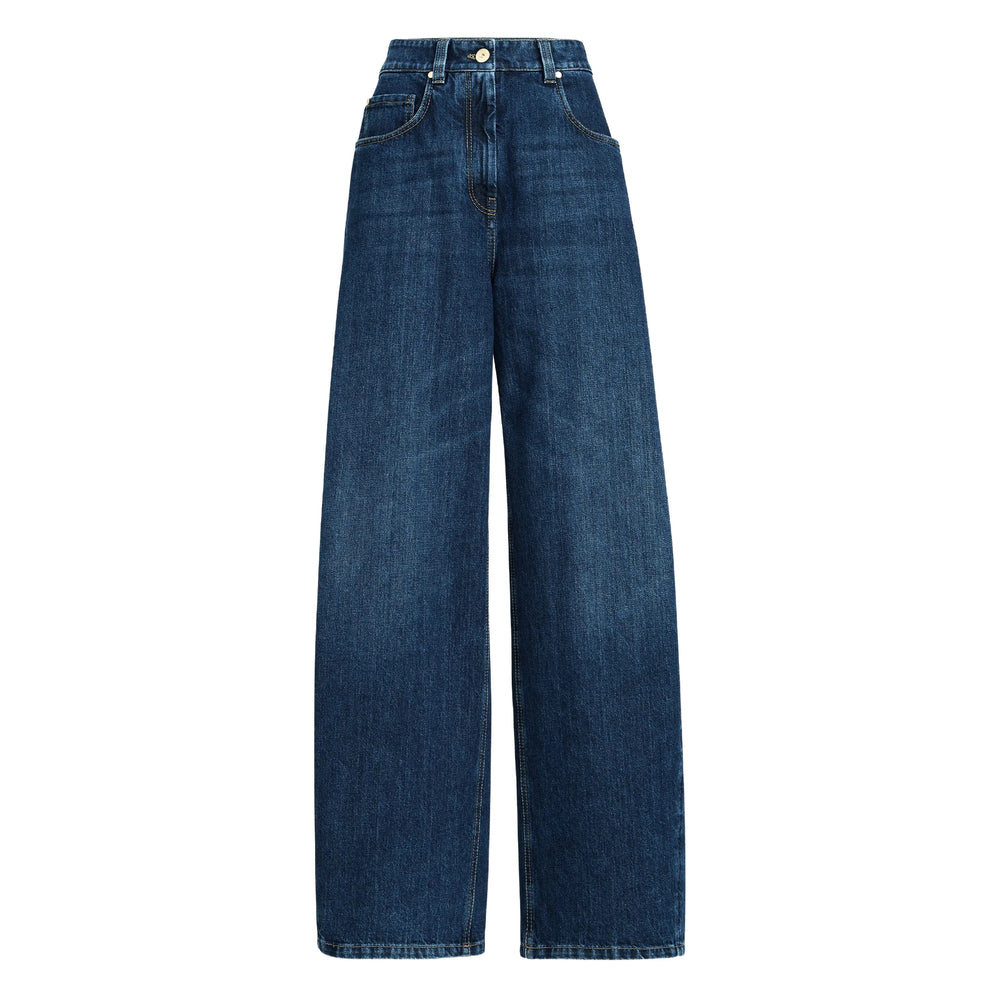 Brunello Cucinelli Blue Denim - Wide-Leg Jeans Women BRUNELLO CUCINELLI