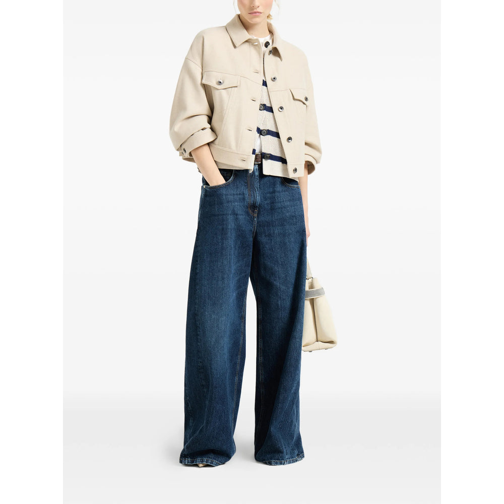 Brunello Cucinelli Blue Denim - Wide-Leg Jeans Women BRUNELLO CUCINELLI