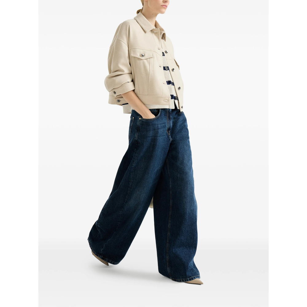 Brunello Cucinelli Blue Denim - Wide-Leg Jeans Women BRUNELLO CUCINELLI