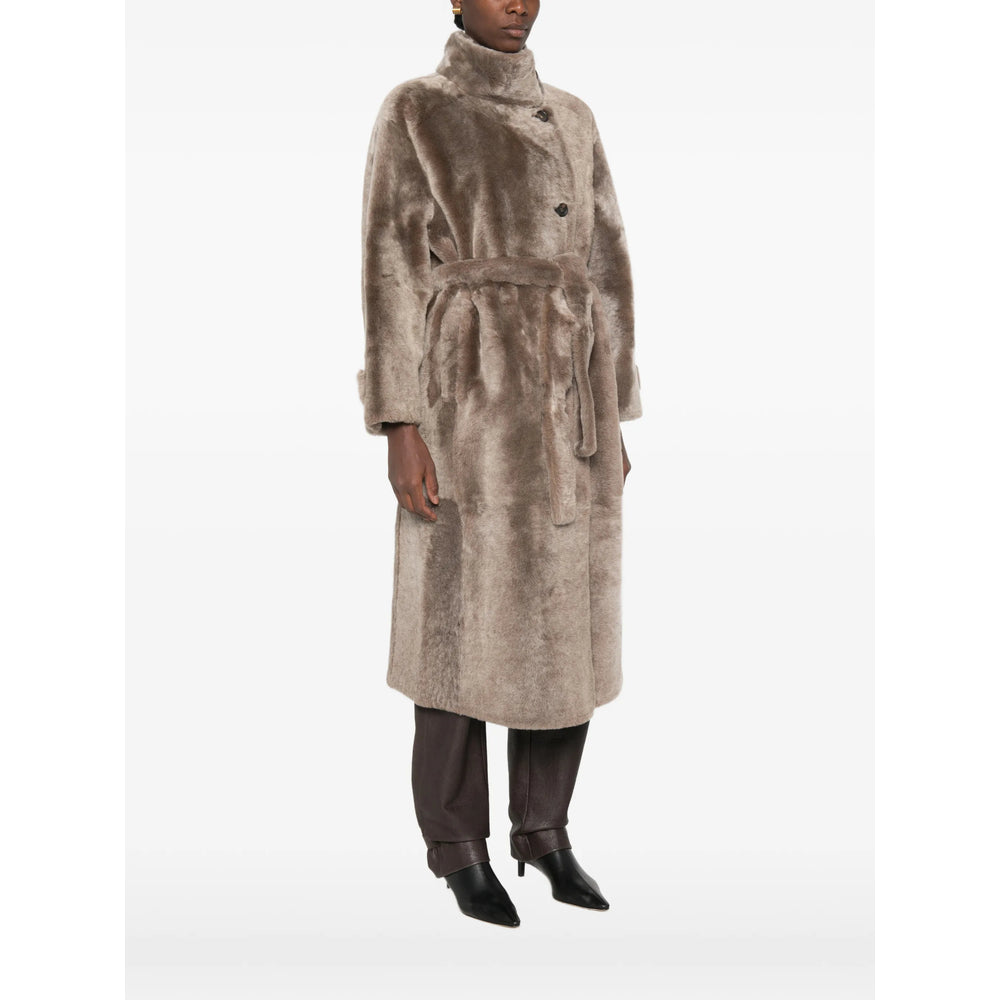 Brunello Cucinelli Neutrals Coats - Faux Fur Coats Women BRUNELLO CUCINELLI