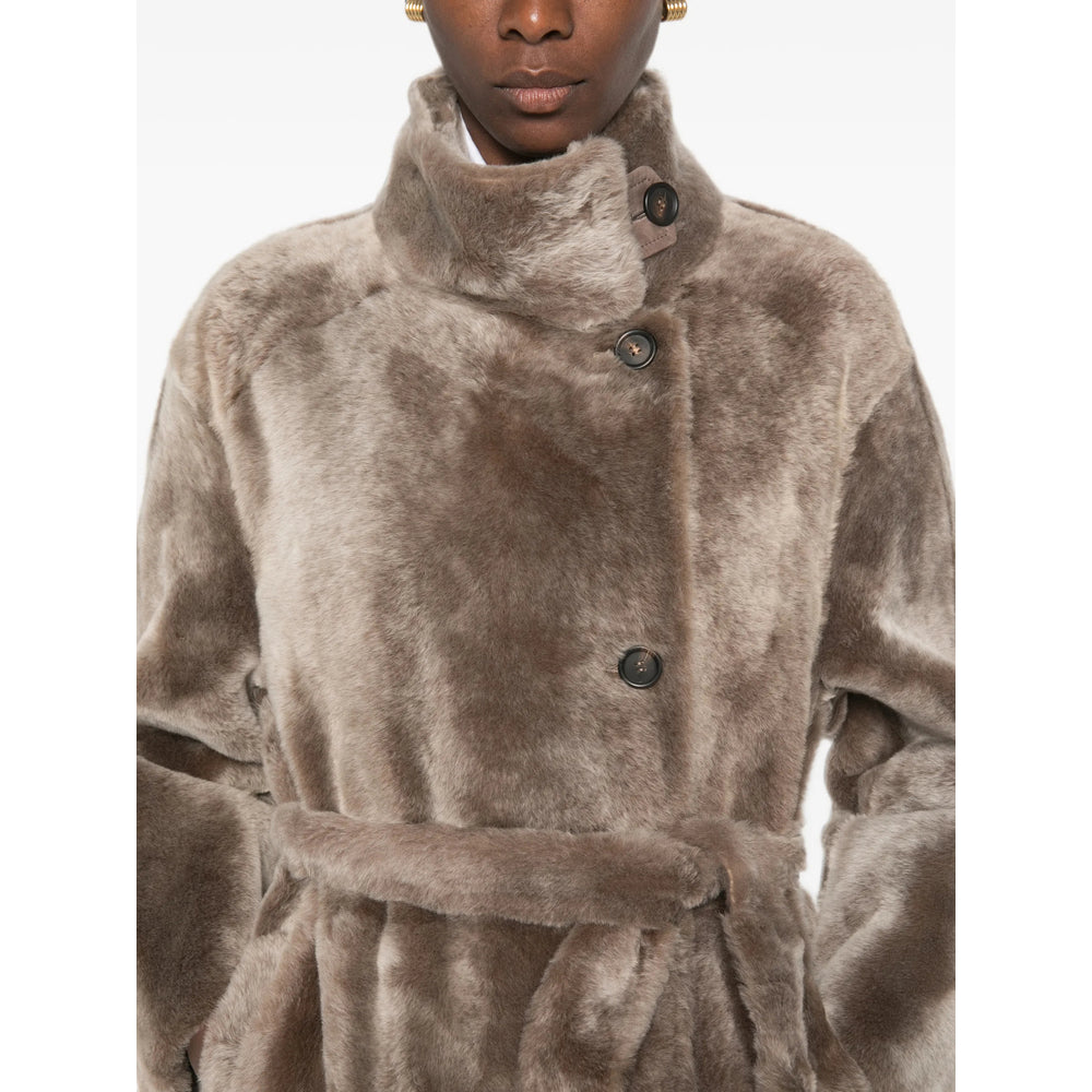 Brunello Cucinelli Neutrals Coats - Faux Fur Coats Women BRUNELLO CUCINELLI