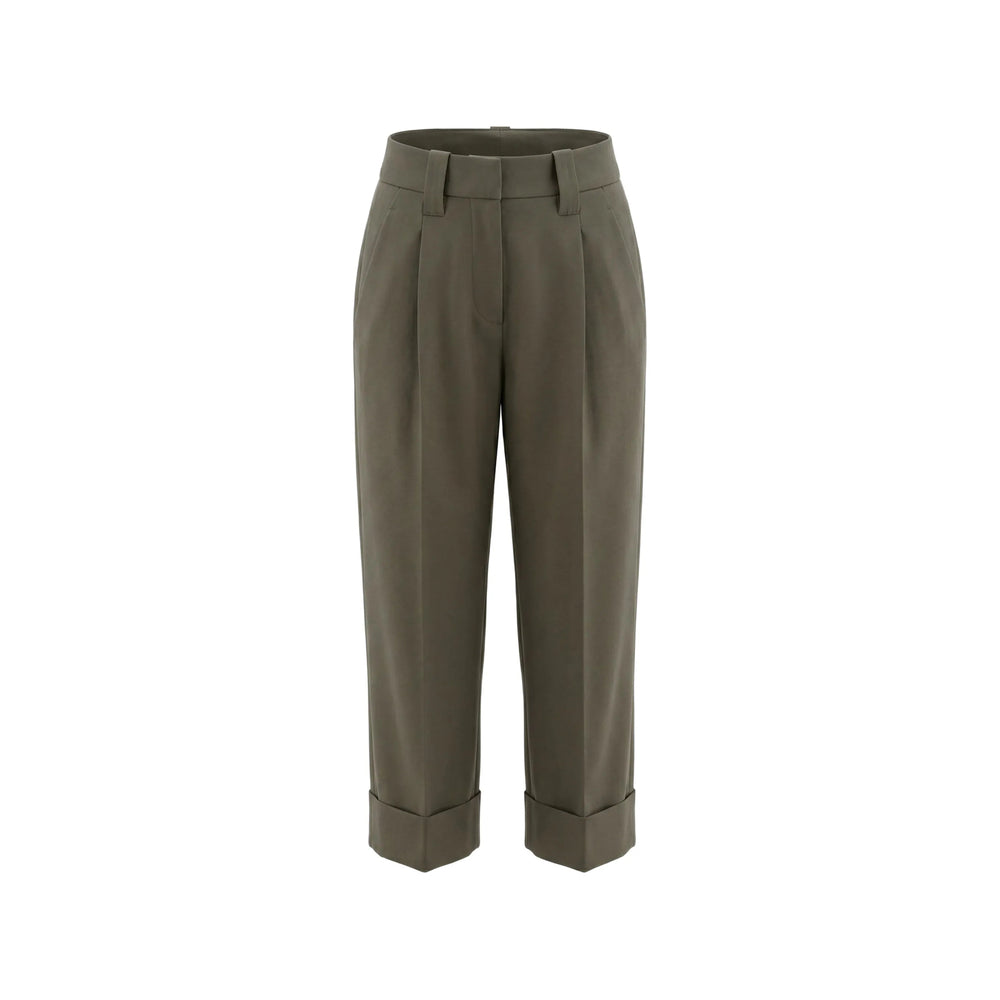 Brunello Cucinelli Green Trousers - Tailored Trousers Women BRUNELLO CUCINELLI