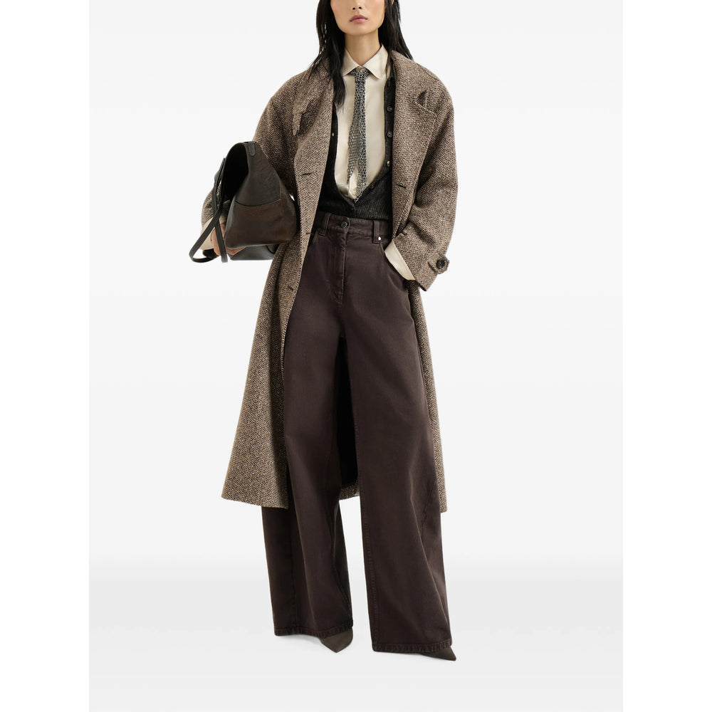 Brunello Cucinelli Brown Coats - Single Breasted Coats Women BRUNELLO CUCINELLI