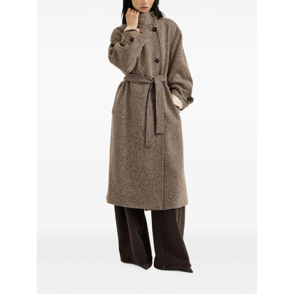 Brunello Cucinelli Brown Coats - Single Breasted Coats Women BRUNELLO CUCINELLI