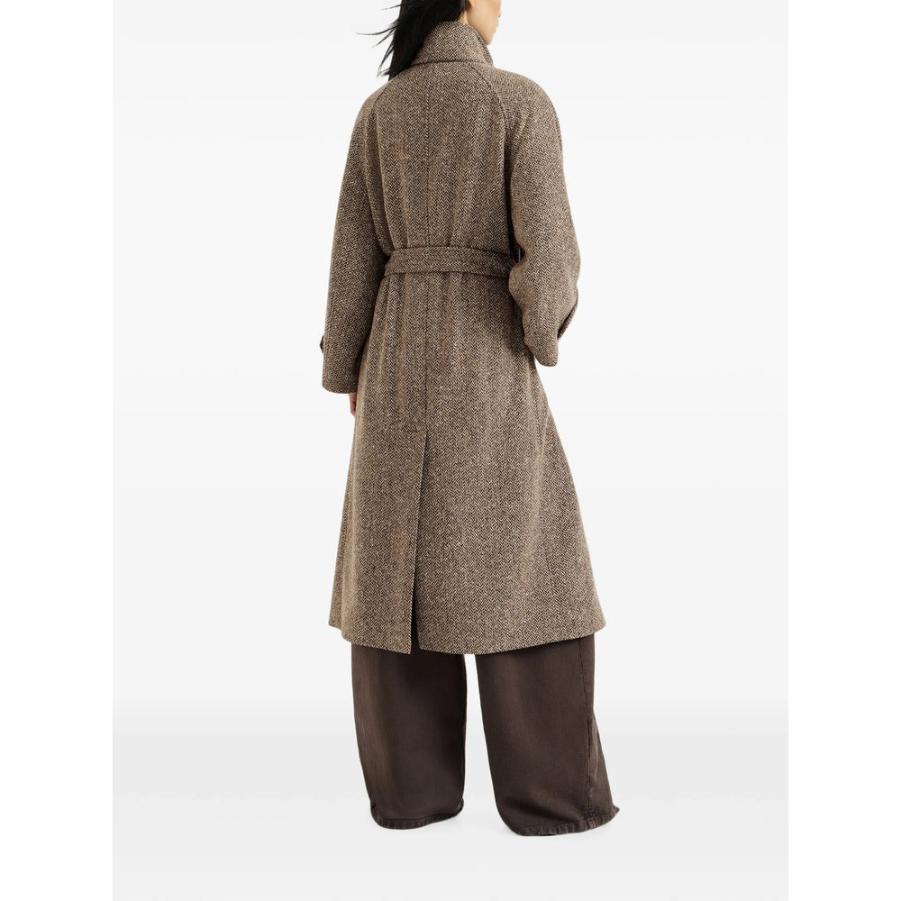 Brunello Cucinelli Brown Coats - Single Breasted Coats Women BRUNELLO CUCINELLI