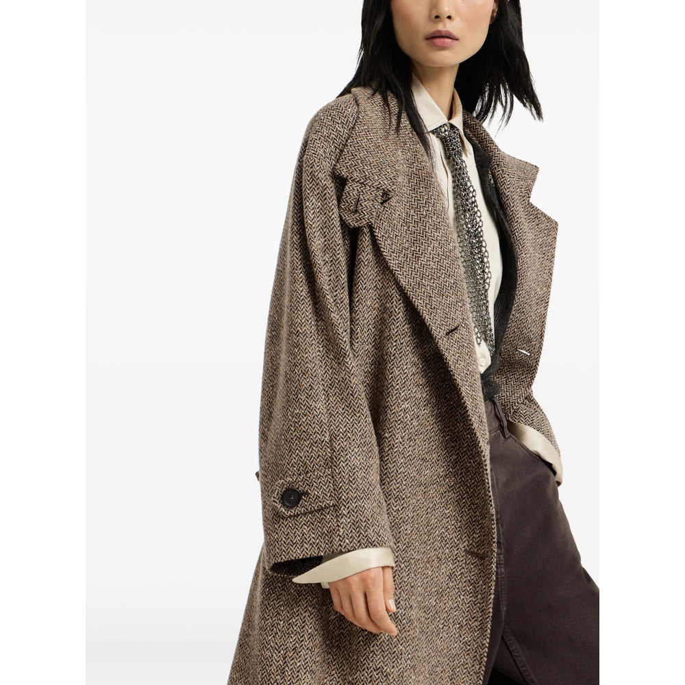 Brunello Cucinelli Brown Coats - Single Breasted Coats Women BRUNELLO CUCINELLI