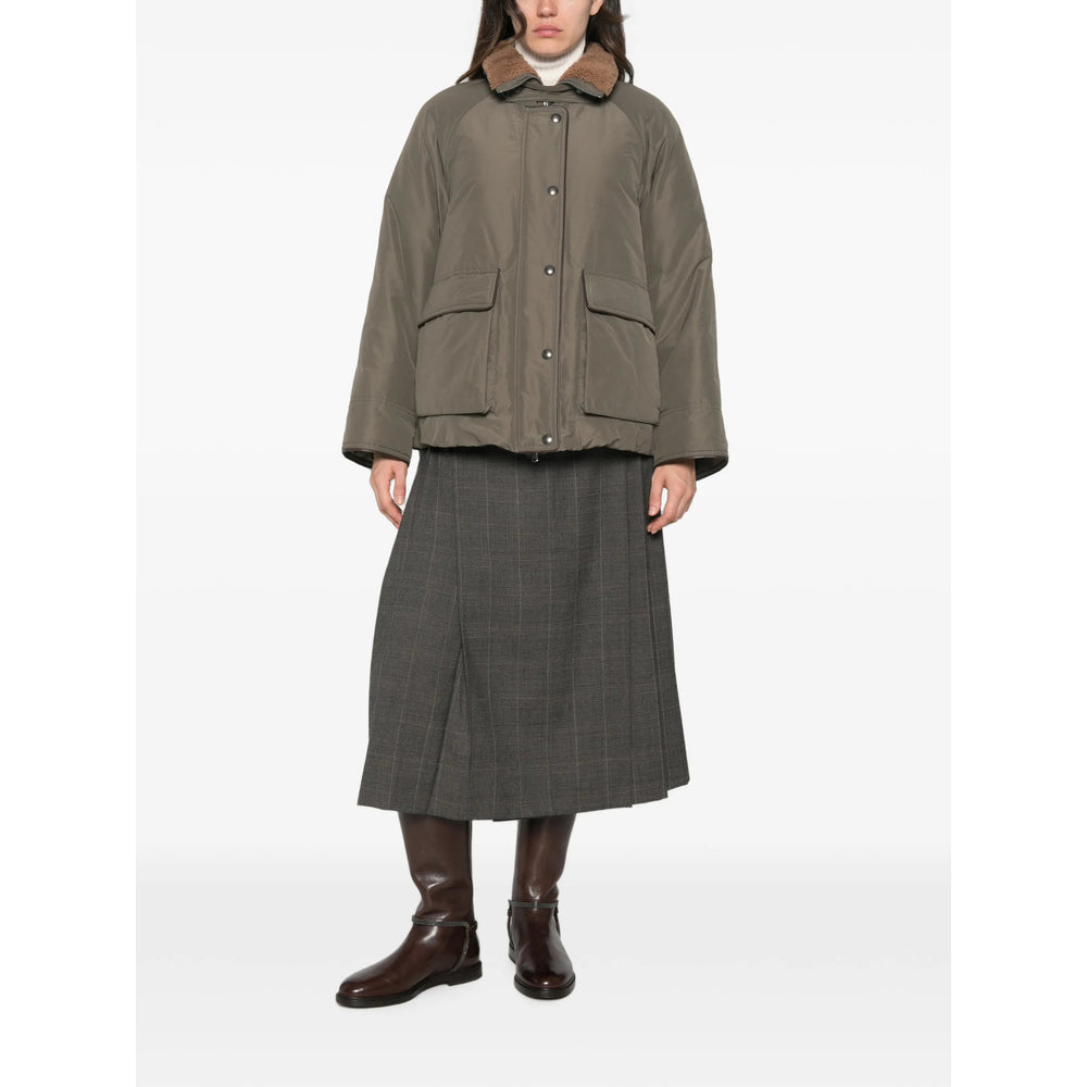 Brunello Cucinelli Green Jackets - Puffer Jackets Women BRUNELLO CUCINELLI