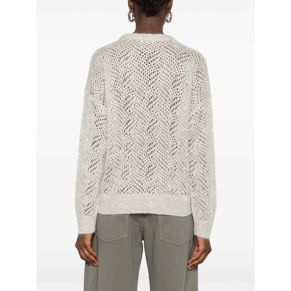 Brunello Cucinelli Grey Knitwear - Jumpers Women BRUNELLO CUCINELLI