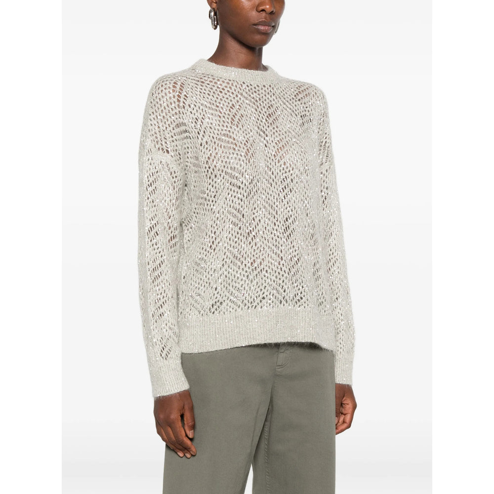 Brunello Cucinelli Grey Knitwear - Jumpers Women BRUNELLO CUCINELLI