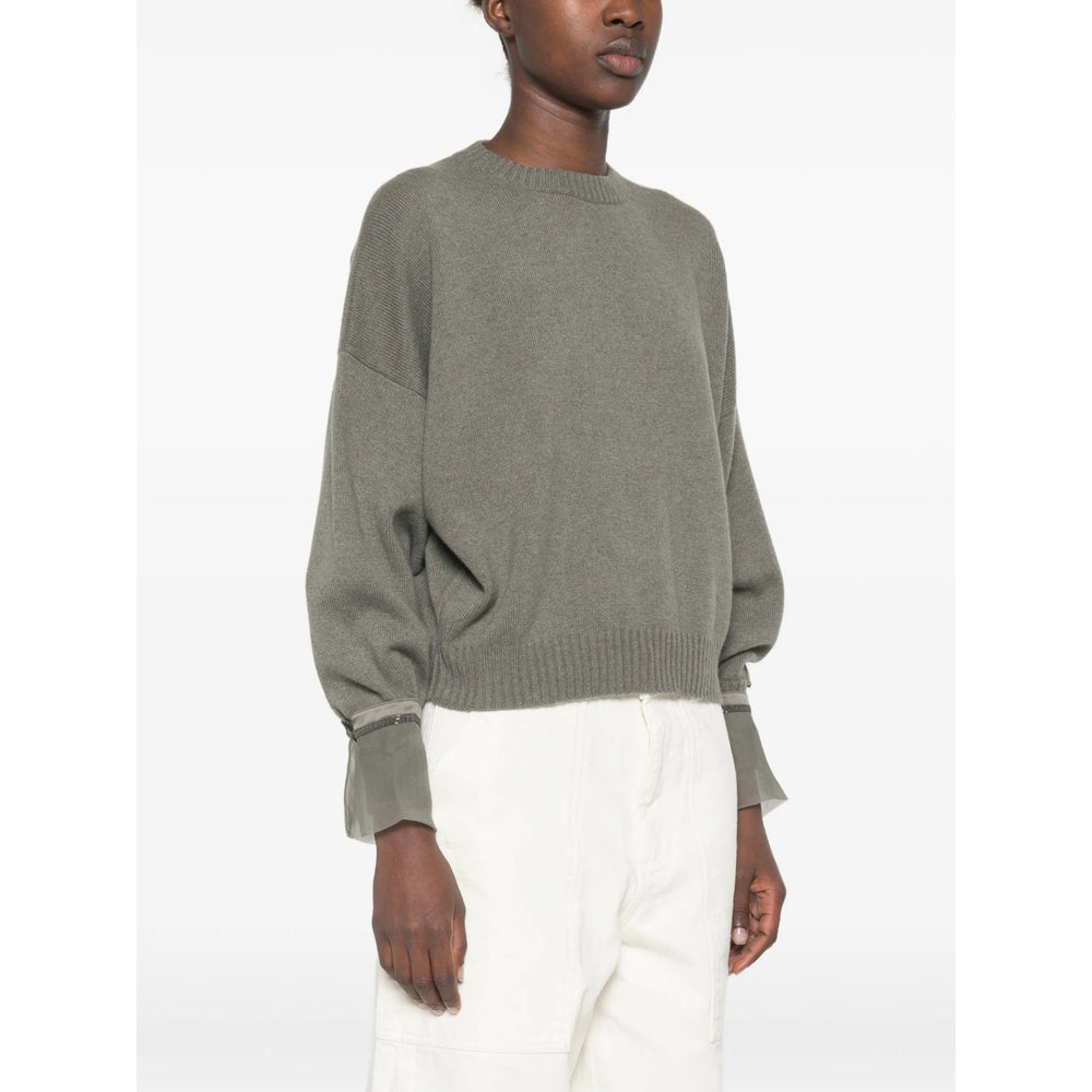 Brunello Cucinelli Grey Knitwear - Jumpers Women BRUNELLO CUCINELLI