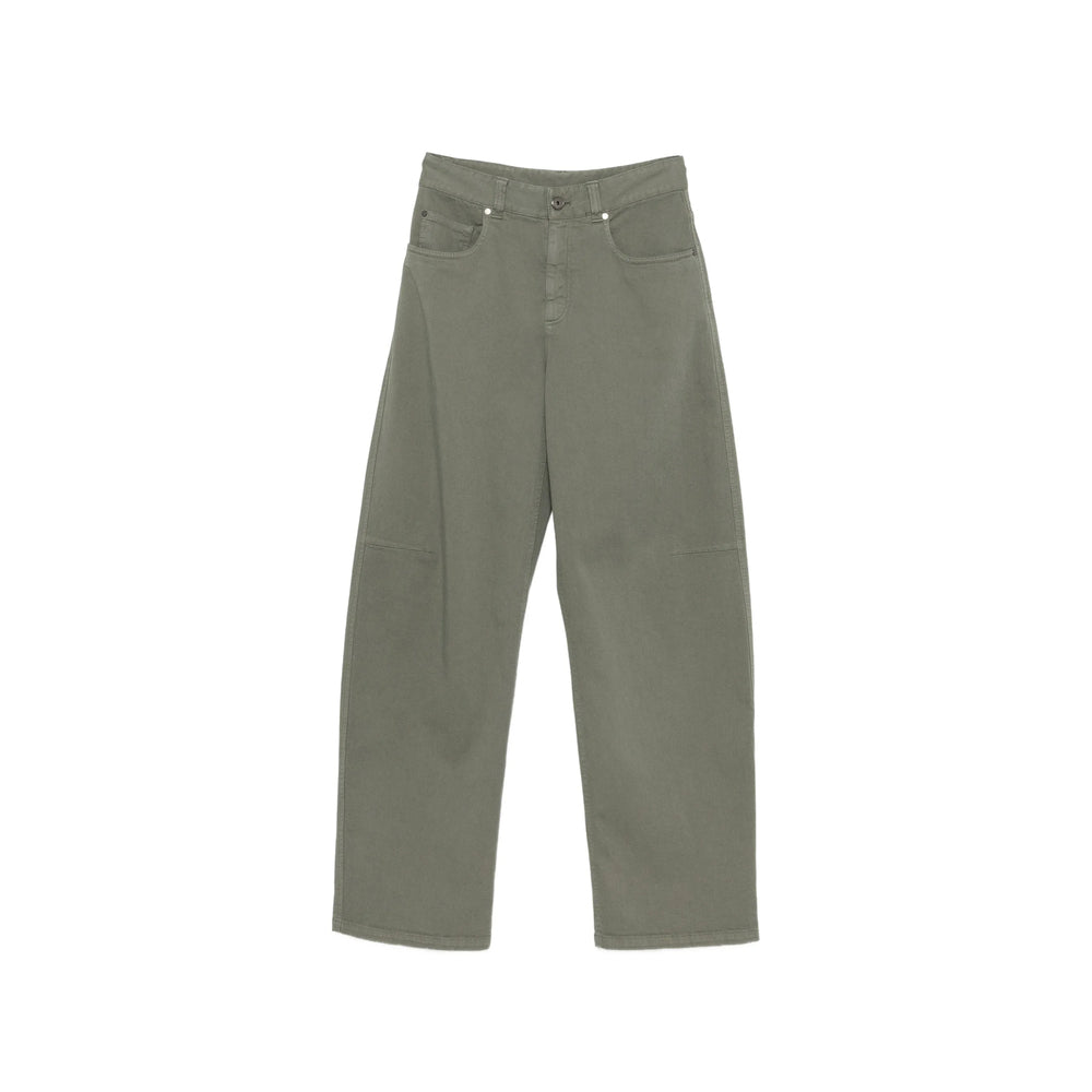 Brunello Cucinelli Green Denim - Wide-Leg Jeans Women BRUNELLO CUCINELLI
