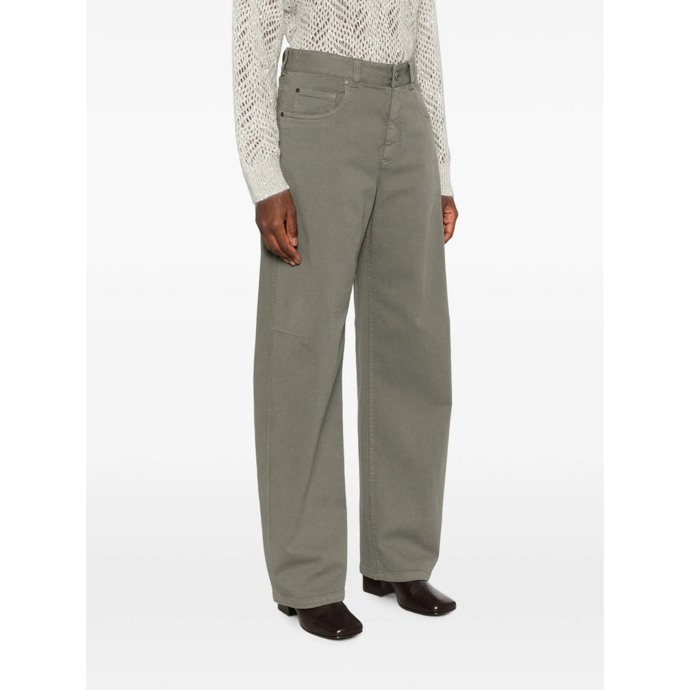 Brunello Cucinelli Green Denim - Wide-Leg Jeans Women BRUNELLO CUCINELLI