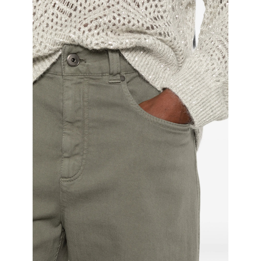 Brunello Cucinelli Green Denim - Wide-Leg Jeans Women BRUNELLO CUCINELLI