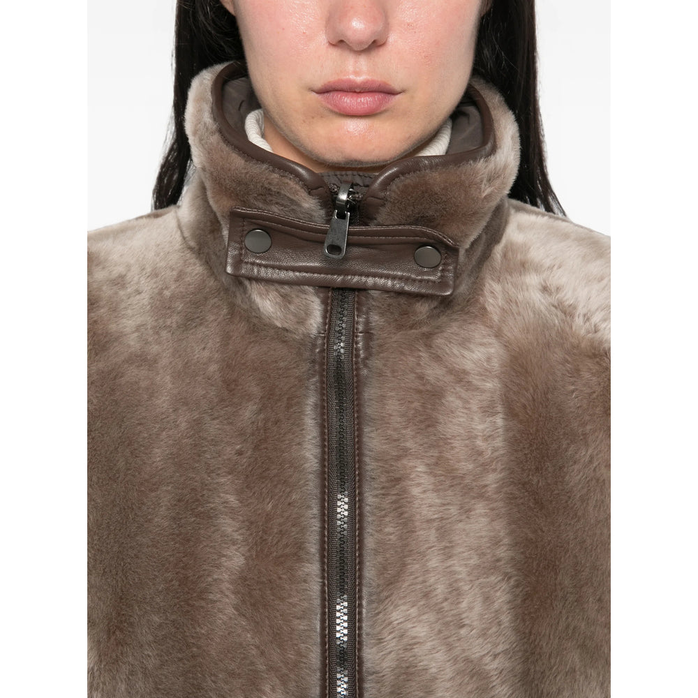 Brunello Cucinelli Neutrals Jackets - Faux Fur & Shearling Jackets Women BRUNELLO CUCINELLI