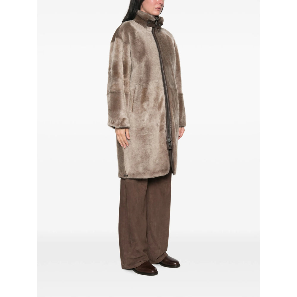Brunello Cucinelli Neutrals Jackets - Faux Fur & Shearling Jackets Women BRUNELLO CUCINELLI