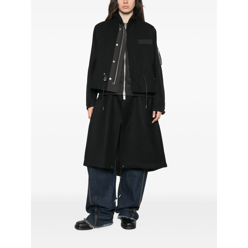 Sacai Black Coats - Military Coats Women SACAI