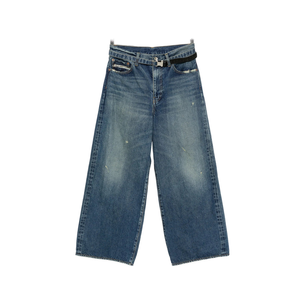 Sacai Blue Denim - Wide-Leg Jeans Men SACAI