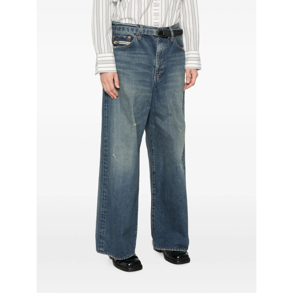 Sacai Blue Denim - Wide-Leg Jeans Men SACAI